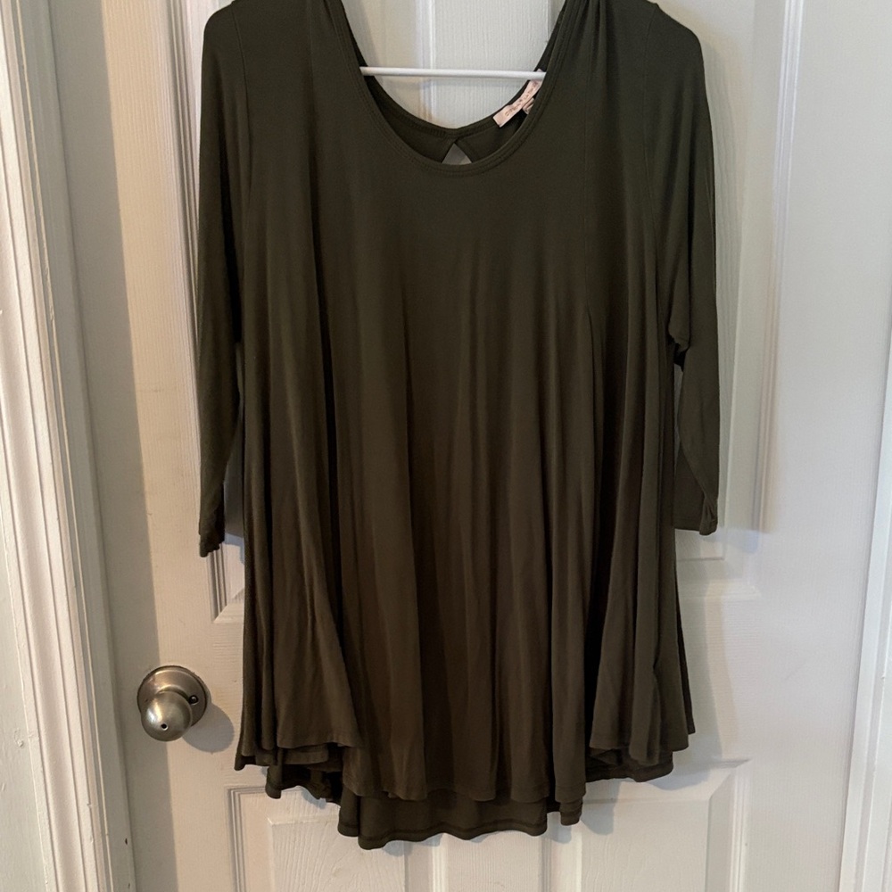 Gibson Latimer Dark Olive Tunic Top
